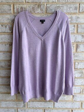 TORRID Long Sleeve V-Neck Lavender Purple Pullover Sweater  Women's Size 2 (2X).